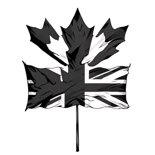 haff canadian flag and british flag tattoo design idea