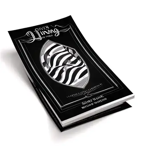 Create a dark, bold flier in black and white for a business called Silver Lining. Use strong black and white stripes as  tattoo design idea