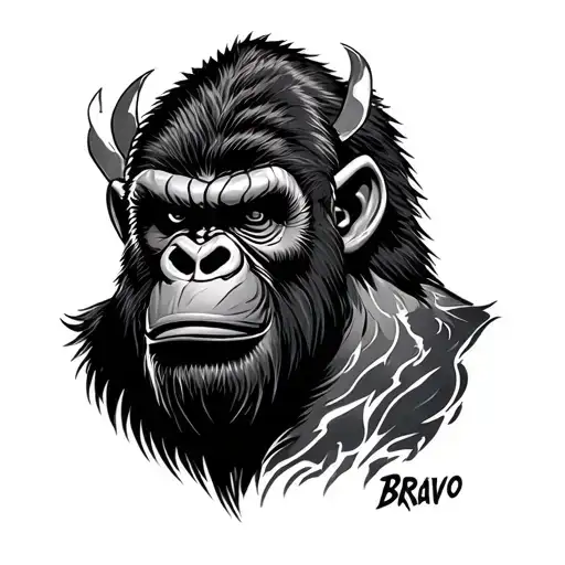 king kong bravo tattoo design idea
