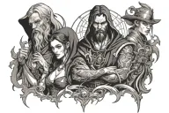 arcane with main characters tattoo design idea