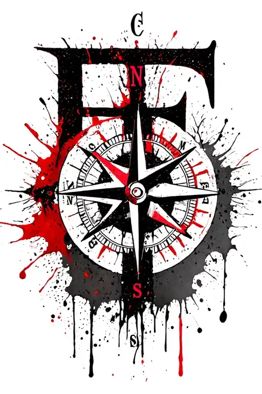 moral compass F for the north G for the south H for the west H for east tattoo design idea