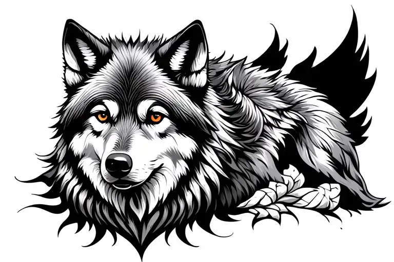 mandala wolf tattoo design idea