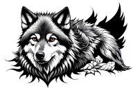mandala wolf tattoo design idea