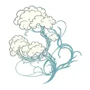 cloud final fantasy 7 with blue vines growing down tattoo design idea