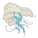 cloud final fantasy 7 with blue vines growing down tattoo design idea