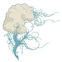 cloud final fantasy 7 with blue vines growing down tattoo design idea