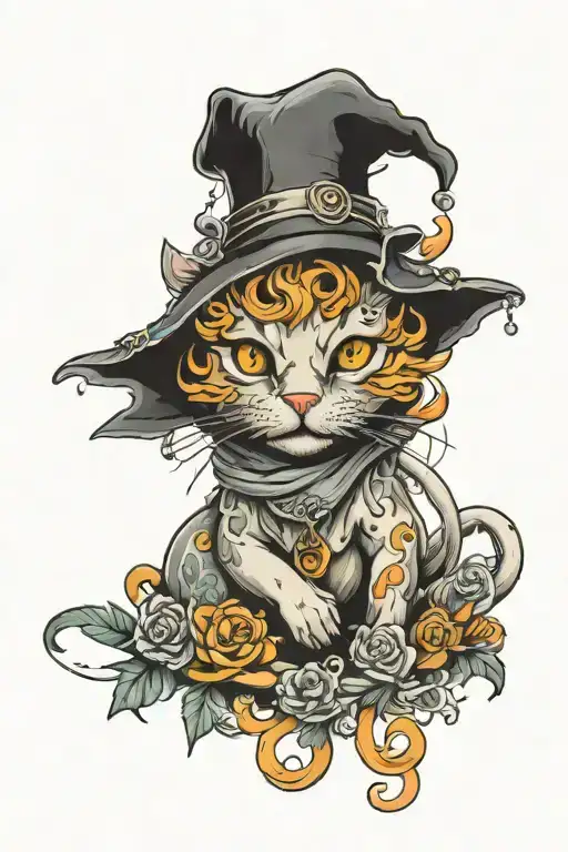 cat ghost cover up tattoo tattoo design idea