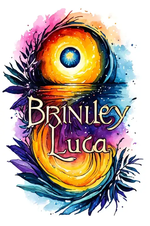 "Brinley Lucia" hurricane storm, sunshine tattoo design idea
