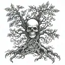 poison tree intertwined tattoo design idea