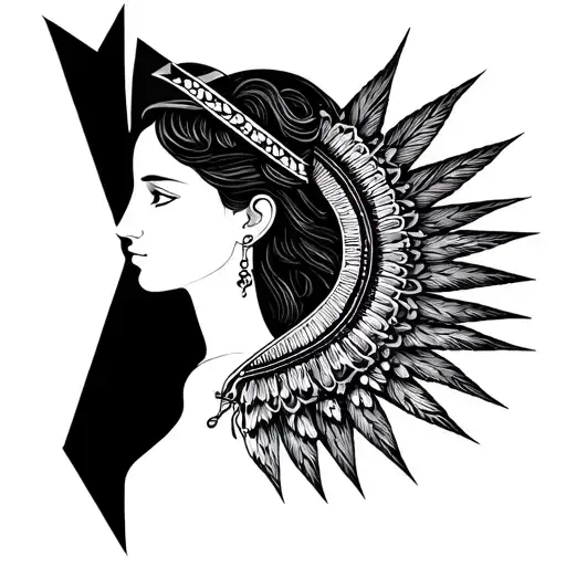 Diana Roman goddess symbol tattoo design idea