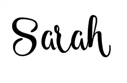"Sarah" tattoo design idea