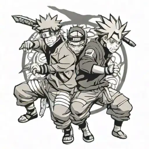 sasake and Naruto characters tattoo design idea