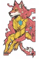 wolf minecraft tattoo design idea