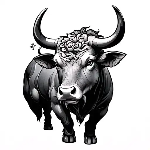 Japanese Bull tattoo design idea