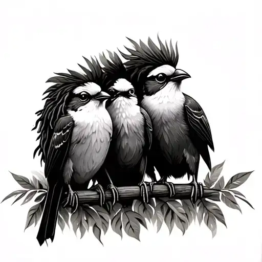 Bob Marley 3 Little Birds tattoo design idea
