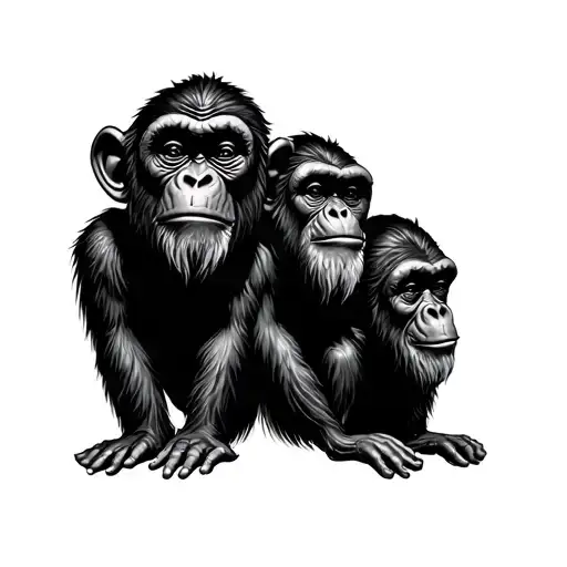 Three wise monkeys  tattoo design idea