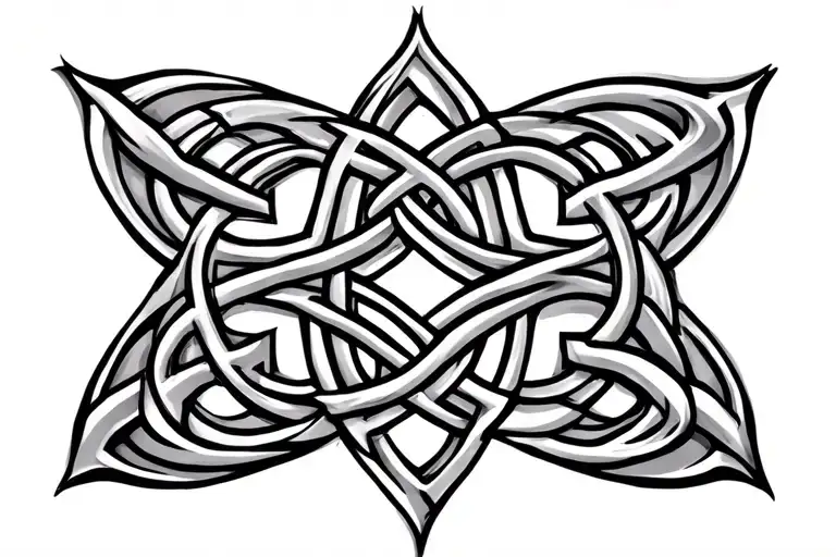 Celtic knotwork intertwined tattoo design idea