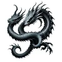 Western dragon coils tattoo design idea