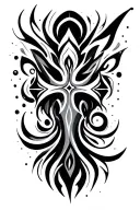 tribal pattern cross tattoo design idea