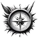 3d Compass tattoo design idea