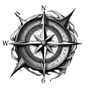3d Compass tattoo design idea
