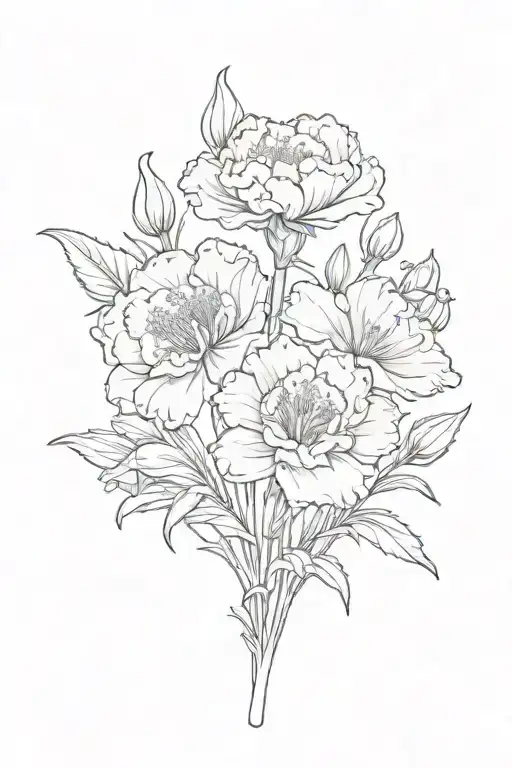 carnation and snowdrop in the background with the name crystal across tattoo design idea