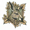 kangaroo with mapleleaf tattoo design idea