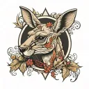 kangaroo with mapleleaf tattoo design idea