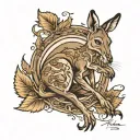 kangaroo with mapleleaf tattoo design idea