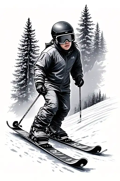 Ski tattoo design idea