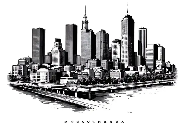 Omaha Nebraska Skyline tattoo design idea