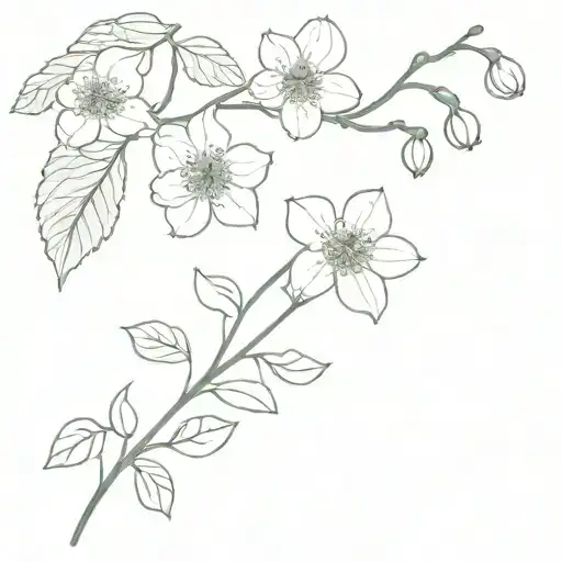 Diphylleia grayi floral parts tattoo design idea