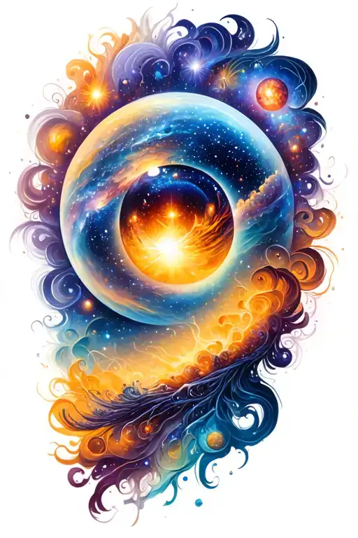 galaxy inside tattoo design idea