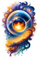 galaxy inside tattoo design idea