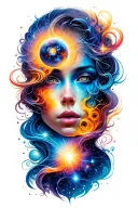 galaxy inside tattoo design idea