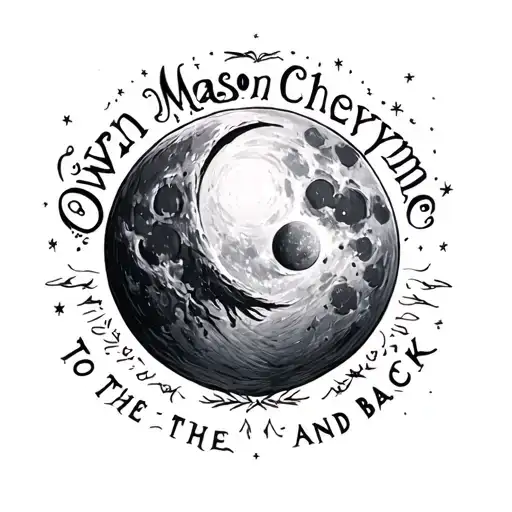 "Owen Mason Cheyne" to the moon and back tattoo design idea