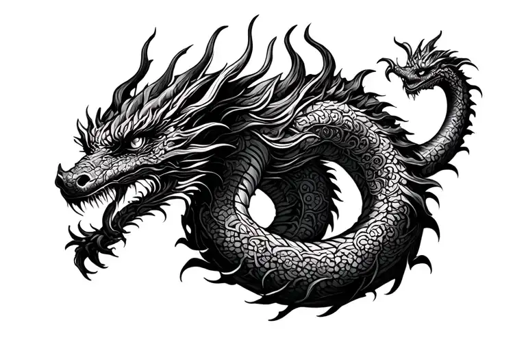 dragon wrapped tattoo design idea