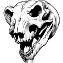 bear skull jaw open tattoo design idea