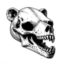 bear skull jaw open tattoo design idea