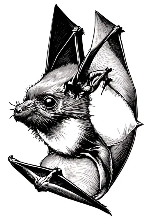 fruit bat tattoo design idea