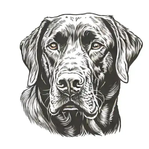 black lab dog tattoo design idea