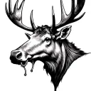 moose head nose ring tattoo design idea