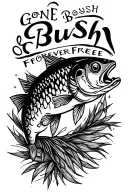 "    Dad Gone Bush Forever Free" "Gone Bush Forever Free " memorial tattoo for dad who loved fishing and hinting tattoo design idea