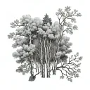 Aspen trees with leaves tattoo design idea