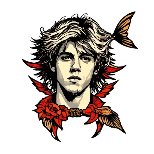 Create a tatto with the band Feinesahnfischfilet and its well -known Bieber symbol of the Wasted festival in JARM tattoo design idea