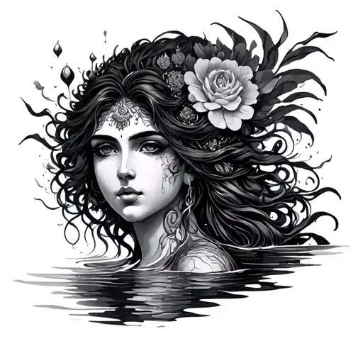 Water Goddess tattoo design idea