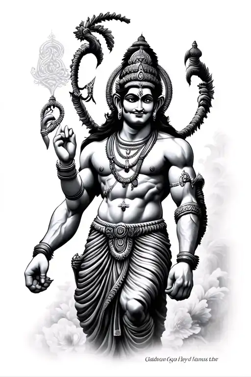 God Hanuman tattoo design idea