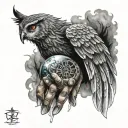 Hand tattoo to finish off my full greek mythology arm sleeve I have zeus and meduse and athena and her owl tattoo design idea