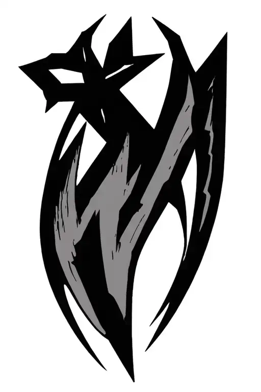  8-pointed chaos star with spear-like arrow tips wrap tattoo design idea