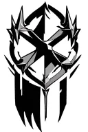  8-pointed chaos star with spear-like arrow tips wrap tattoo design idea